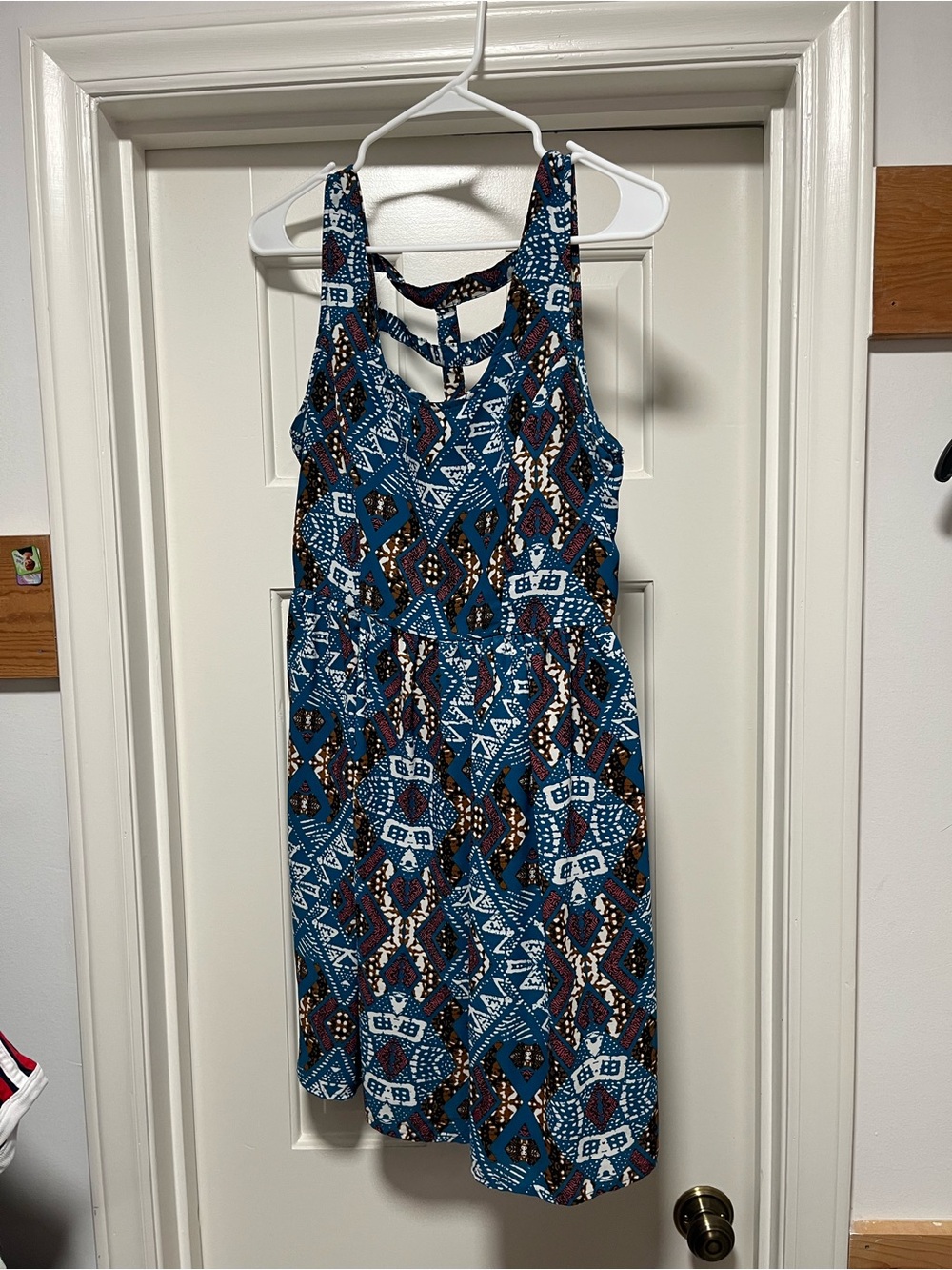 Blue Geometric Racerback Dress